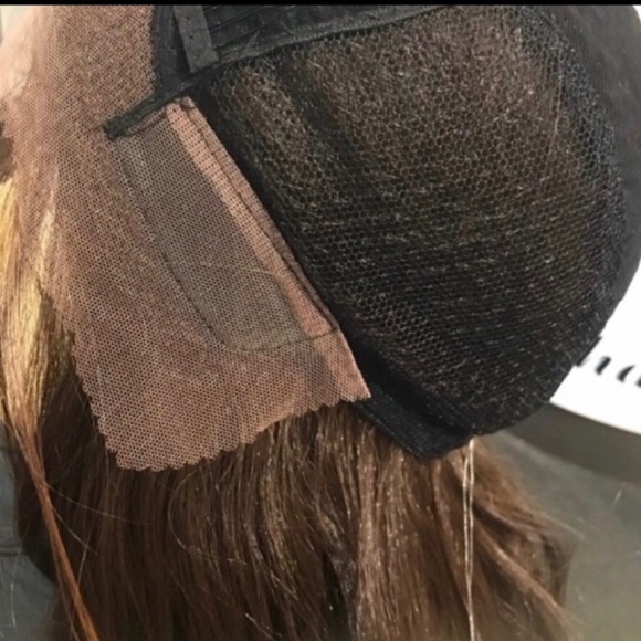 last one Full Lace Wig brown highlights Human hair Blende